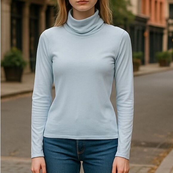 Merona |  Long Sleeve Pullover Turtleneck Top Sz Small - Picture 1 of 6